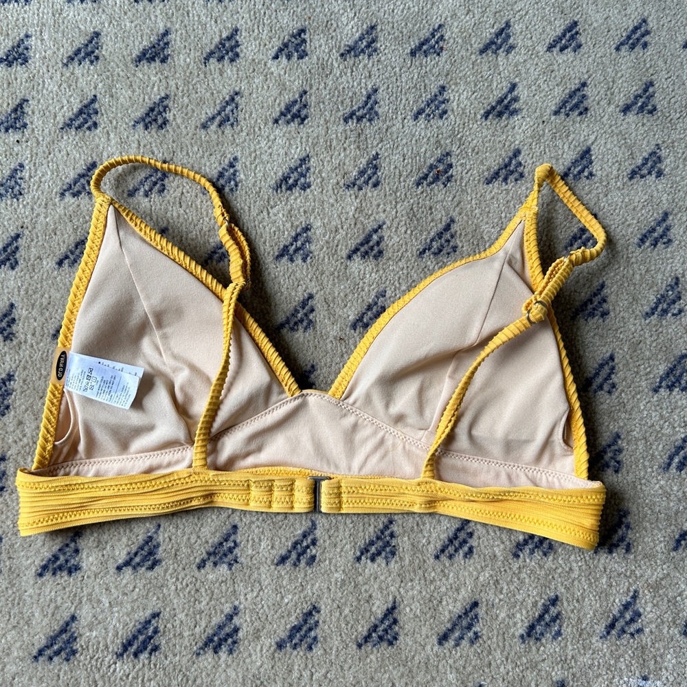Yellow Ribbed Bikini Top - Picture 2 of 4